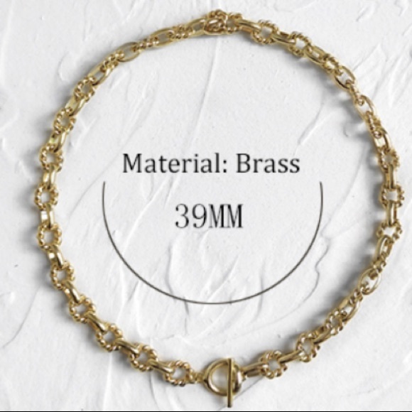 New 18k Gold Twisted Chain Punk Choker Necklace - Picture 6 of 7